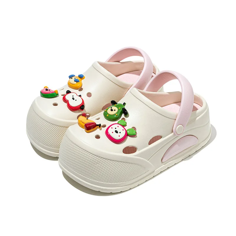 

Женские сабо на платформе с милыми декоративными элементами, мягкие тапочки из ЭВА для дома и улицы, летняя обувь на толстой подошве, женские повседневные сандалии
