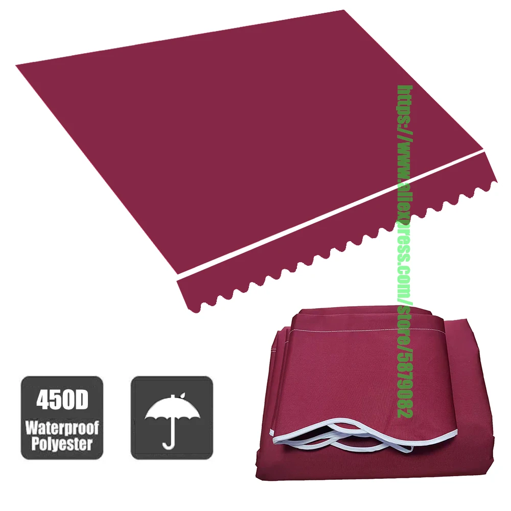 

Burgundy Telescopic Canopy Backup Replacement Cloth Poly Fabric Outdoor Awning Waterproof Material Store Banner UV Block