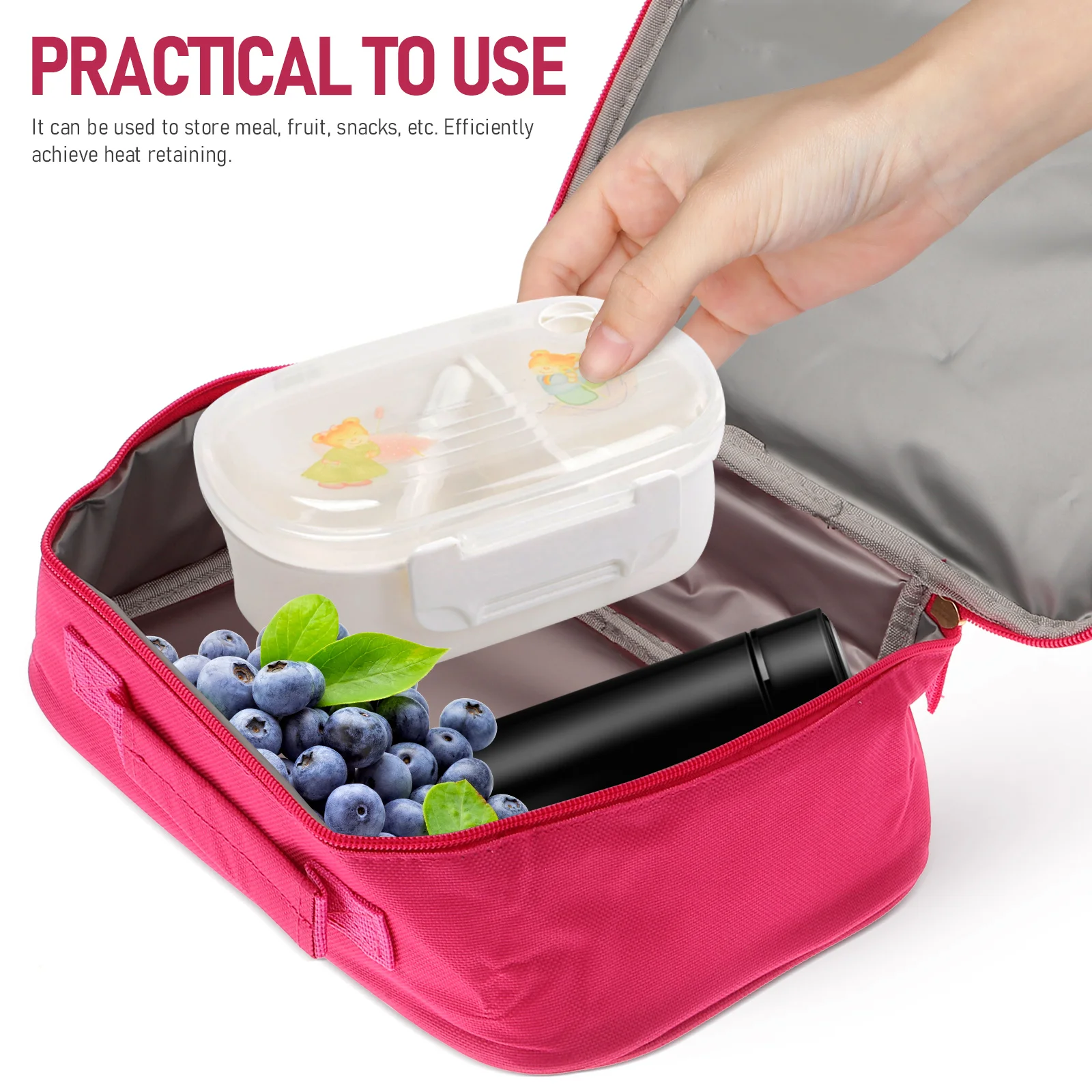 

Sequin Insulated Bento Portable Lunch Tote Bag Heat Retaining Lunch Storage Pouch For School Office Picnic Large Capacity Meal