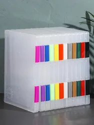 Caja de archivos transparente A4, caja de archivos de plástico PP para estudiantes de escuela, clasificación de archivos de datos portátil multicapa de doble capa, 1 ud.