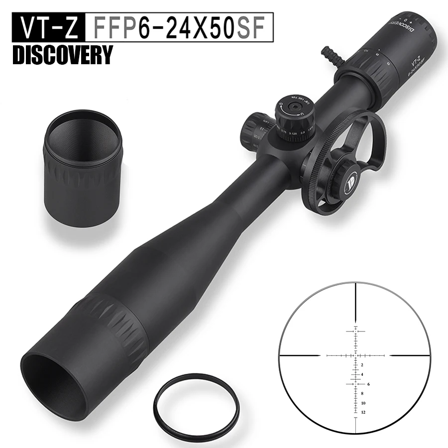 

Discovery FFP VT-Z 6-24X50SF Airsoft Sight Tactical Hunting Rifle Scope First Focal Plane with New Involute Side Parallax Wheel