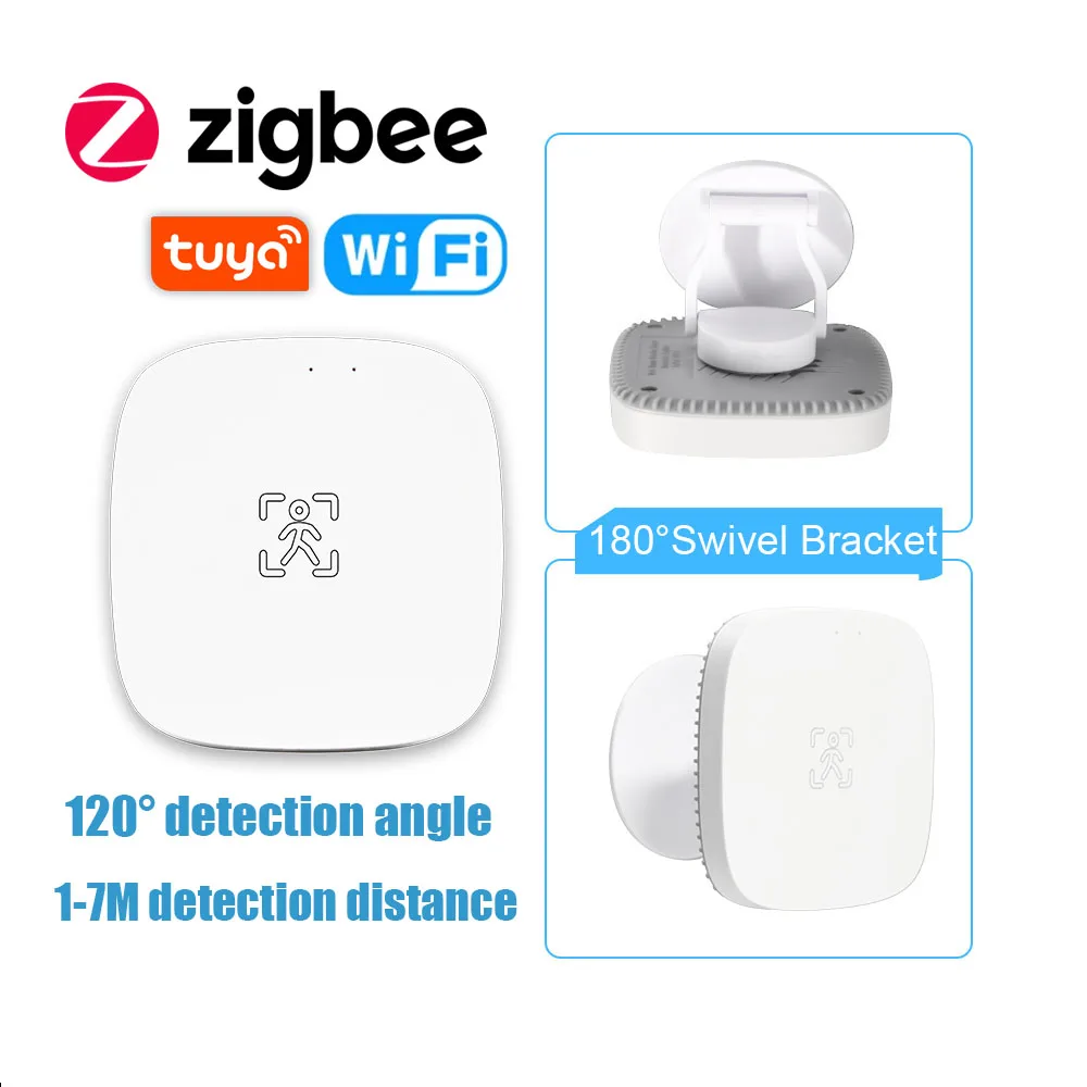 WiFi & Zigbee Smart Human Presence Motion Sensor,Luminance/Distance Detection, Tuya Smart Life Home Automation,For Alexa, Google