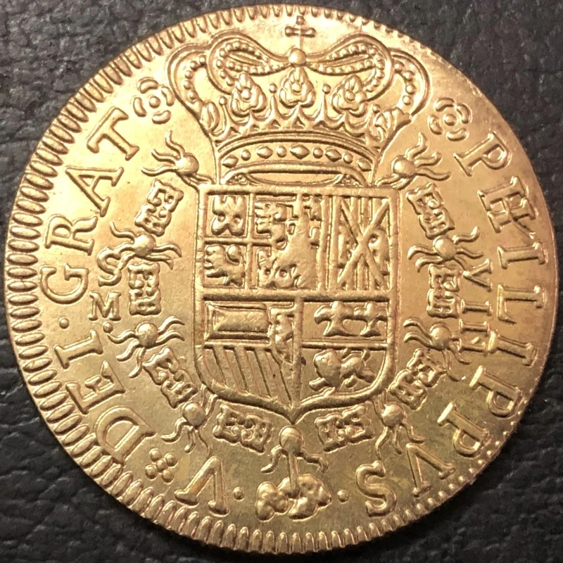 1701 Spain 8 Escudos - Felipe V Seville,mintmark in obverse Gold Copy Coin