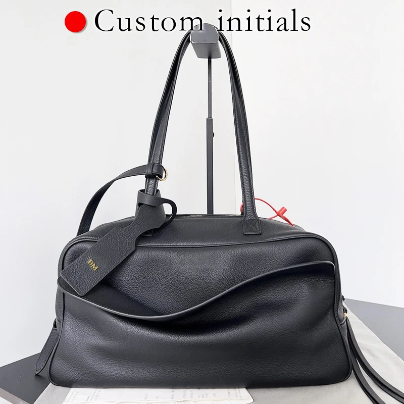 

Genuine Leather Custom Initials Bowling Bags For Women Luxury Designer Handbags And Purses 2025 New In Cowhide Underarm Shoulder