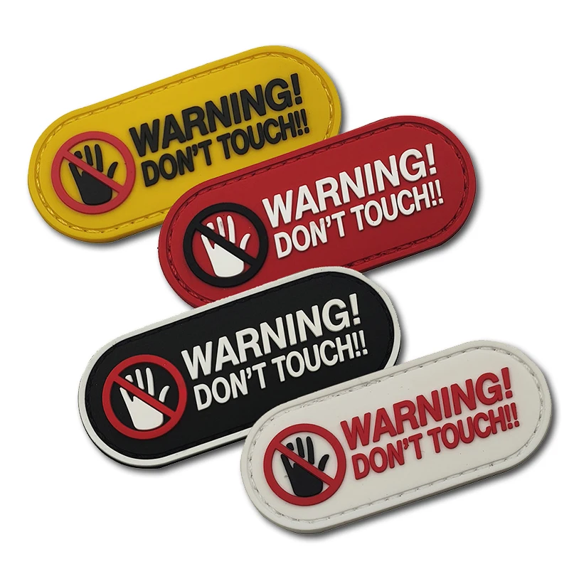 Gefahrenwarnung Slogan 3D PVC Taktisches Abzeichen Leuchtend Stereoskopisch mit Klettverschluss Moral-Abzeichen Outdoor-Rucksack Gummi