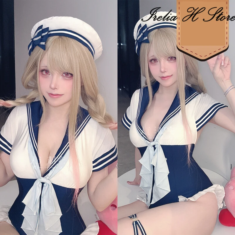 

PresaleIrelia H Store My Dress-Up Darling Kitagawa Marin Cosplay Costume for women Navy style swimsuit sexy lingeries hot adults