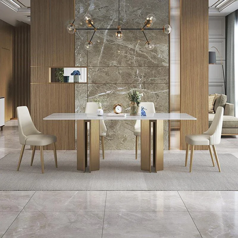 

Bright Rock Slab Dining Table Italian Style Light Luxury Designer High-end Restaurant Modern Minimalist Mesa De Jantar Furniture