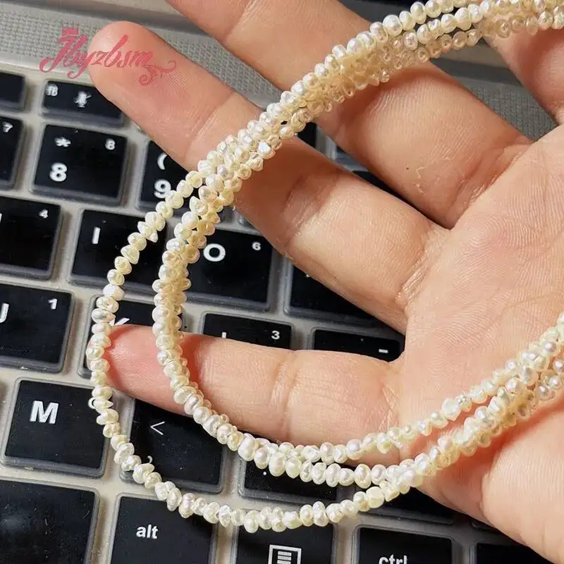 2-3mm Natural White Freshwater Pearl Freefrorm Stone Beads Strand 15 inches For DIY Loose Beads Necklace Bracelet Jewelry Making