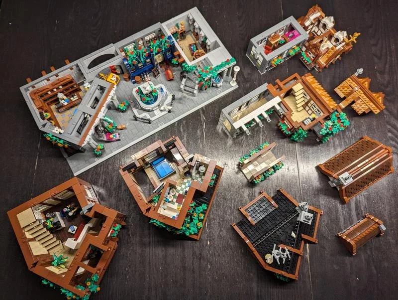 MOC Creative Street View Wine Shop and Old Pharmacy  Building Model Model Block Architecture Diy Education Assembly Toy Gift