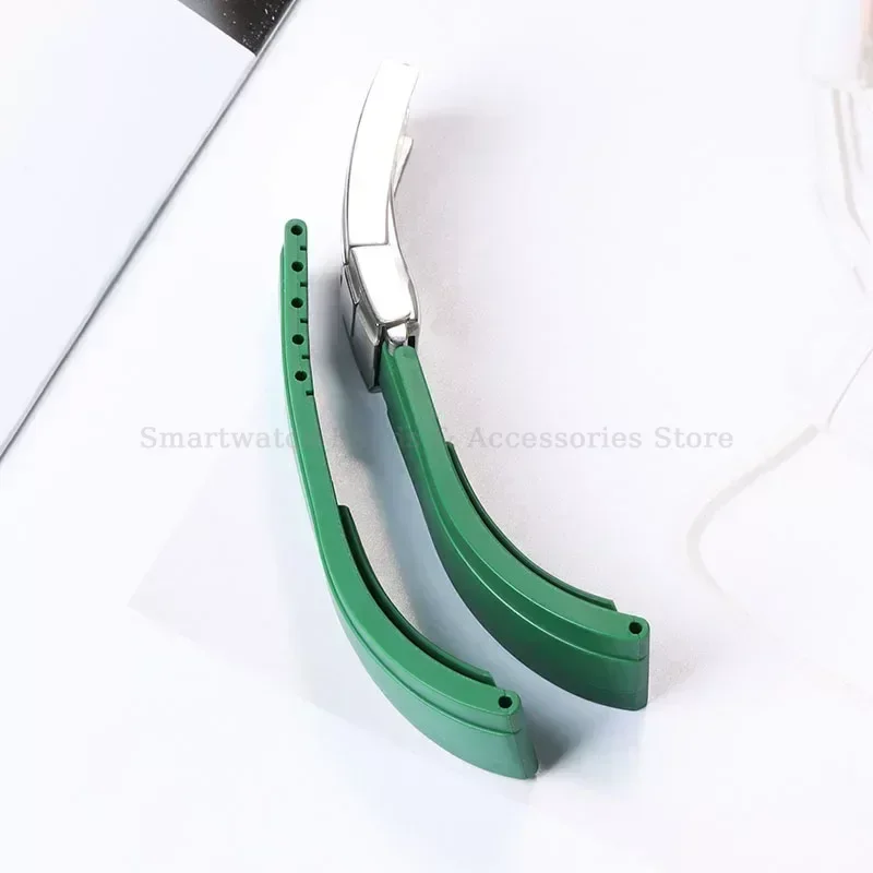 20 мм резиновый ремешок для часов Rolex для Submariner для Daytona, металлическая складная пряжка, водонепроницаемый ремешок на запястье, силиконовый браслет для дайвера