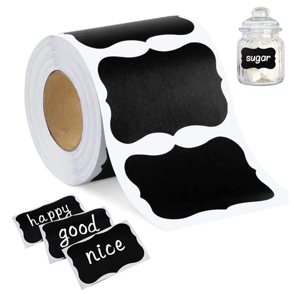 120pcs/roll New Erasable Blackboard Sticker Craft Kitchen Jars Organizer Labels Chalkboard Chalk Board Sticker Black Board