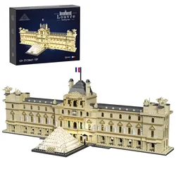 1353 PCS City Architecture France Louvre Museum Model Building Blocks Famous Landmarks Ideas Sets Toys Adults Construction Gifts