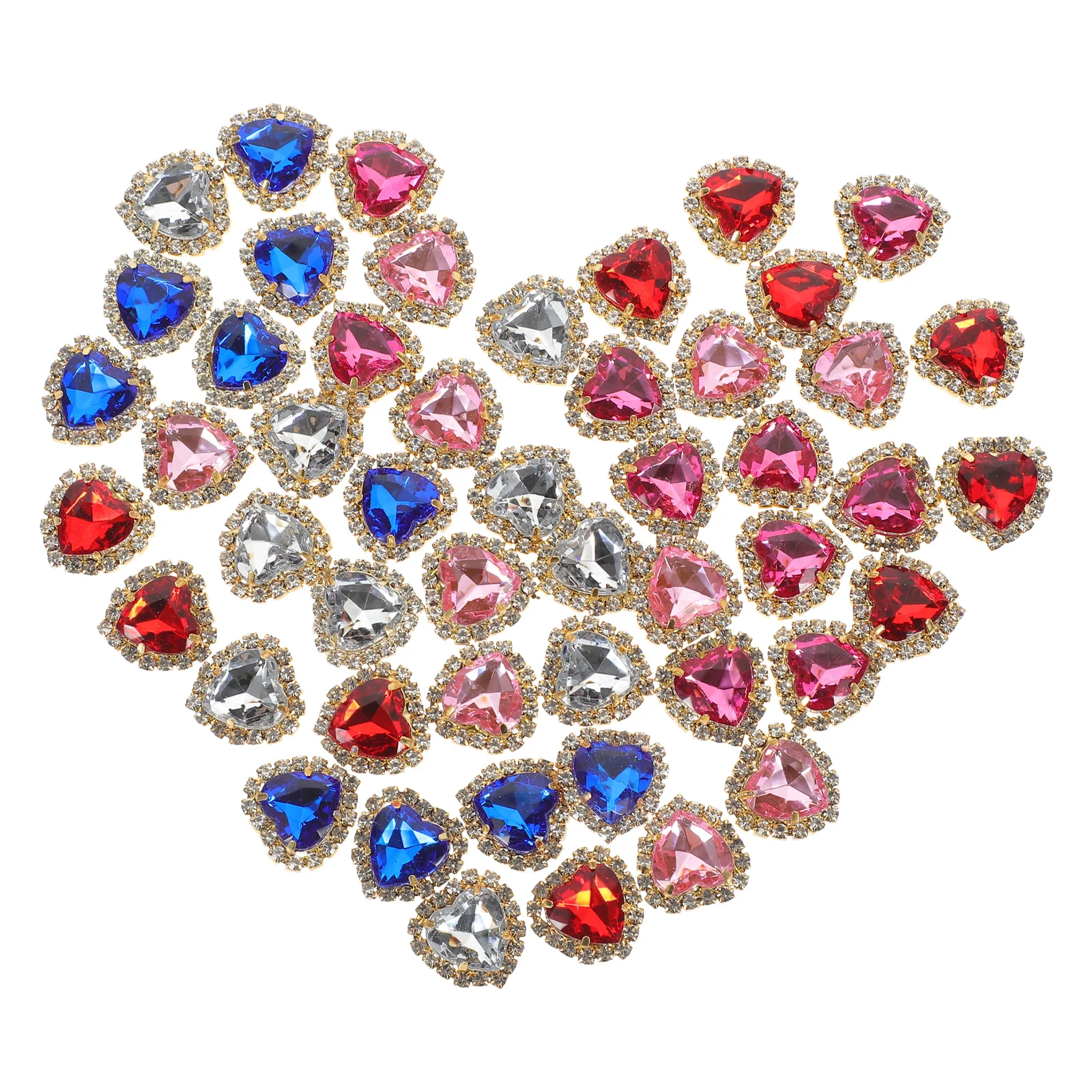 

50pcs Love Claw Rhinestone Decor Metal Glass Mini Sewing Stones Diy Craft Accessories For Clothing Bags Handicrafts