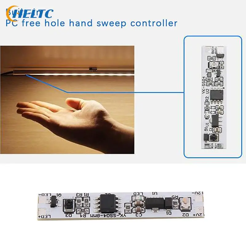 1Pc 5A Motion Sensor Hand Sweep Switch 12-24V Hand Wave Scan IR Sensor Switch For LED Closet Cabinet Light/Wardrobe Lamp