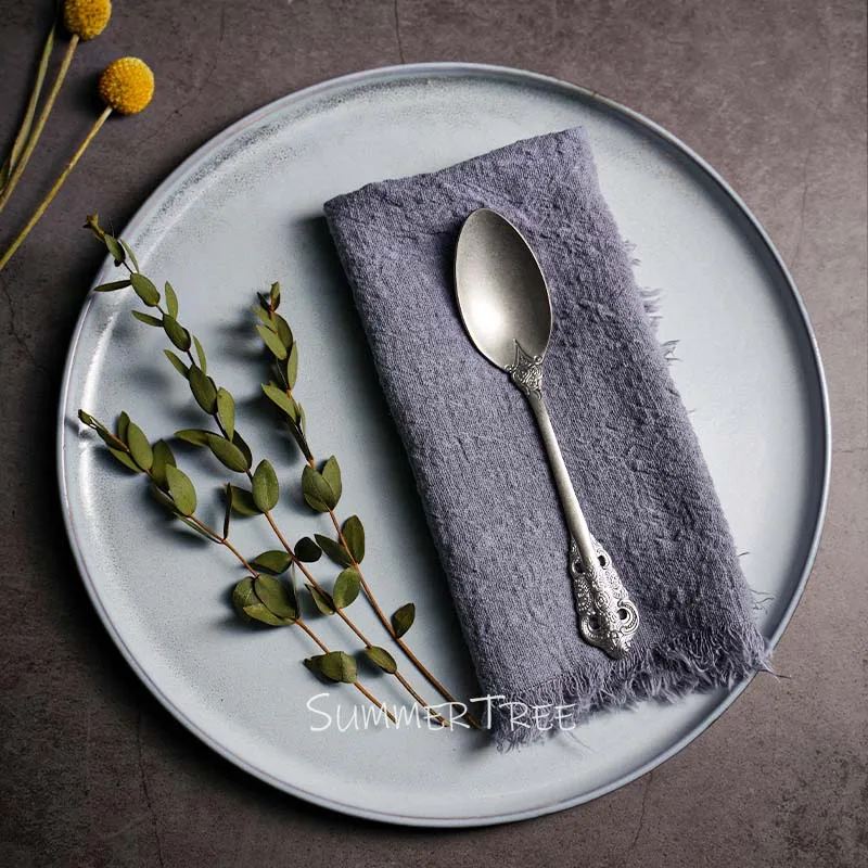 1/6/12/24 Pack Rustic Gauze Cotton Napkins 42x42cm Retro Cheesecloth Linen Tea Towel Table Napkin for Wedding Party Decoration