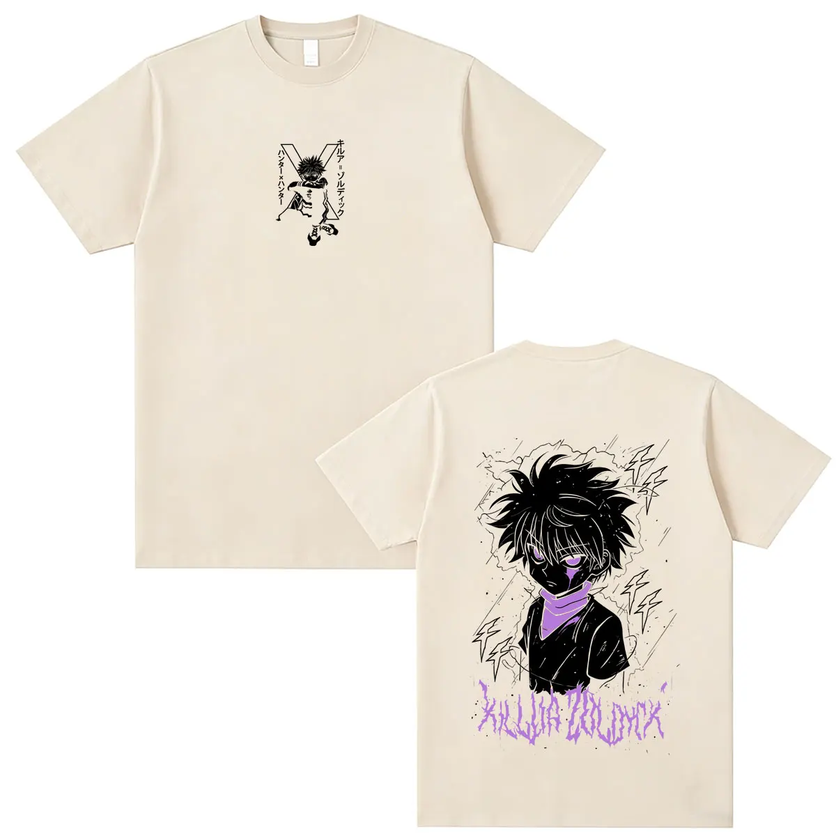 Anime Hunter X Hunter T-shirt Manga Killua Zoldyck T Shirts Men Women Fashion Vintage Oversized Streetwear Male Casual Tshirt