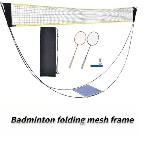 Estante de bádminton portátil plegable de 3M, soporte de pelota fácil de mover, adecuado para deportes de bádminton y tenis de interior y exterior