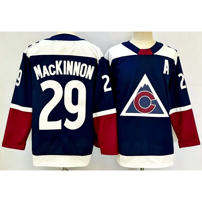 Unisex Colorado Inspired Ice Hockey Jersey 3D Print Mackinnon #29 Long Sleeve Breathable Fan Sports Top for Adults Kids