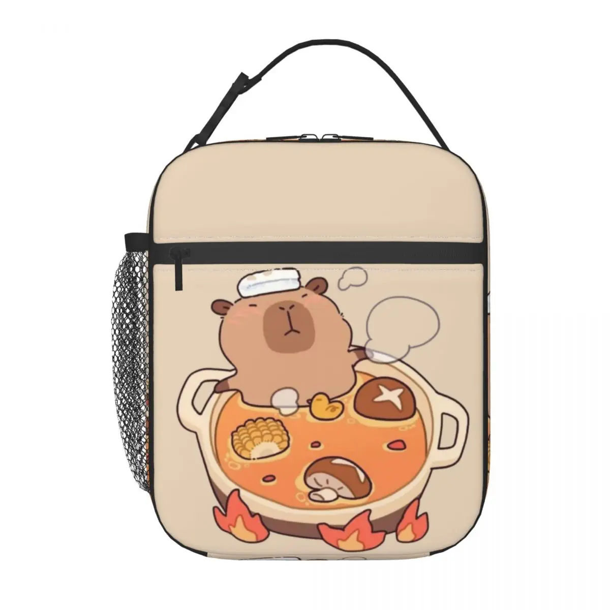 

Cartoon Capybara Insulated Lunch Bag Thermal Bag Meal Container Large Tote Lunch Box Bento Pouch Outdoor