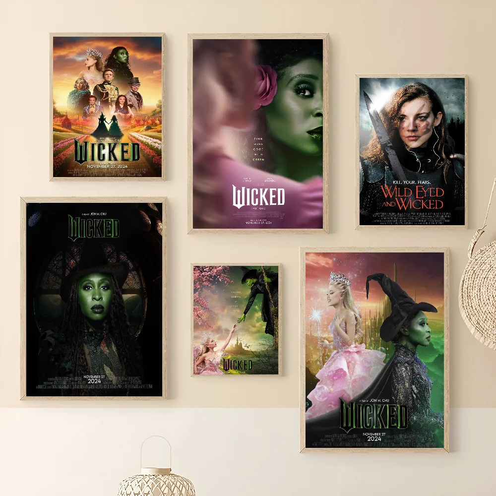 Musical Wicked Movie 2024 DIY Sticky Poster Fancy Wall Sticker for Living Room Bar Decoration Wall Decor