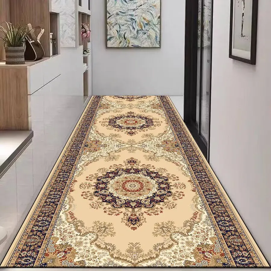 

Persian Style Long Runner Corridor Carpet Light Luxury European Decoration Hall Aisle Rug Non-slip Lobby Stairway Floor Mats