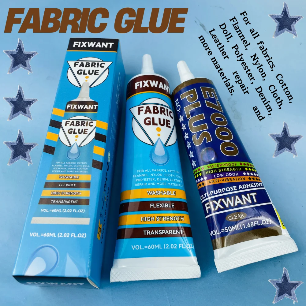 Transparent Textile Glue Fabric Adhesive for Leather, Cotton, Polyester Quick Dry, Washable- Ideal for Crafts & Clothing Repair