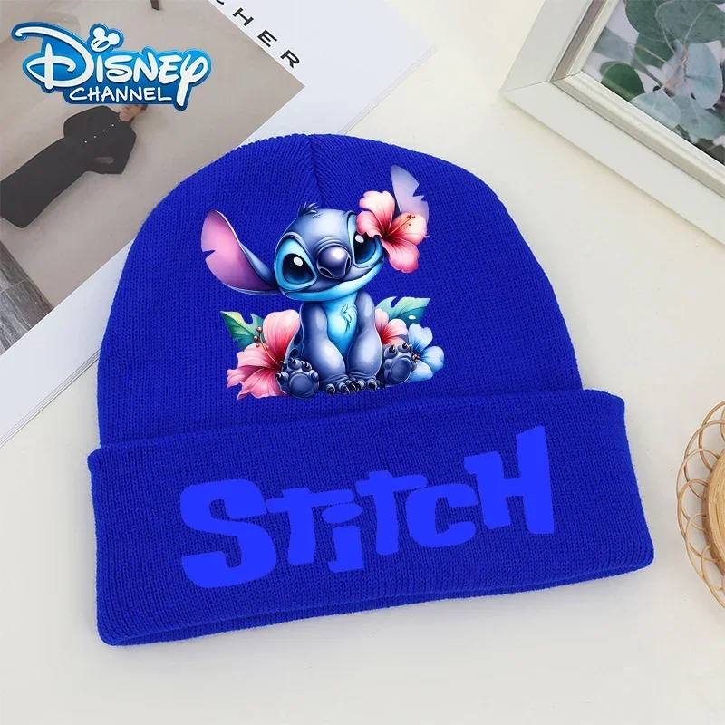 Lilo & Stitch Children Knitted Hats  Boy Girl Kawaii Cartoon Anime Peripheral Woolen Hat Spring Autumn Trendy Beanies Caps Gifts