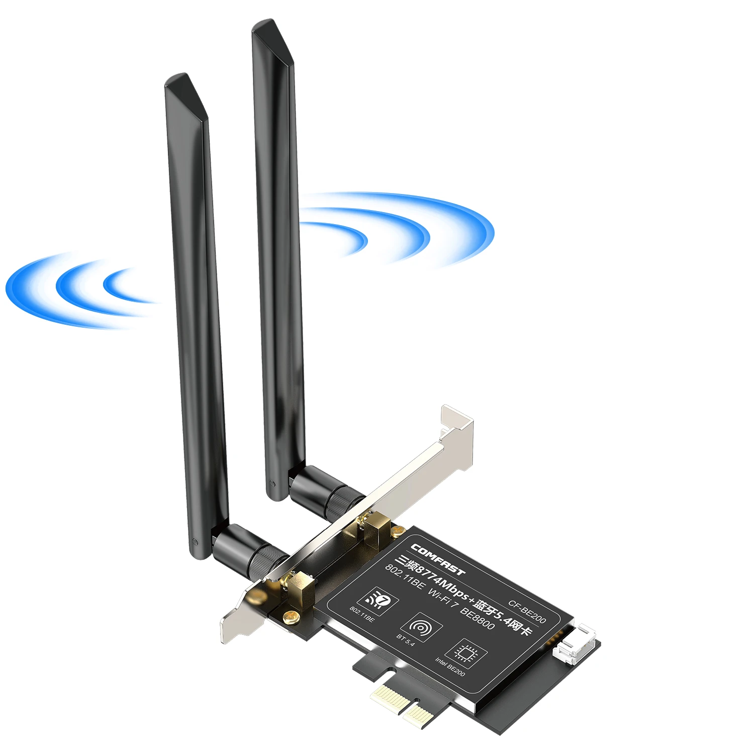 BE200 PCI-E Wireless Adapter 8774M WiFi 7 Pcie Card Bluetooth 5.4 6GHz BE200NGW 802.11BE PC/Laptop Antenna For Win10/11 Linux