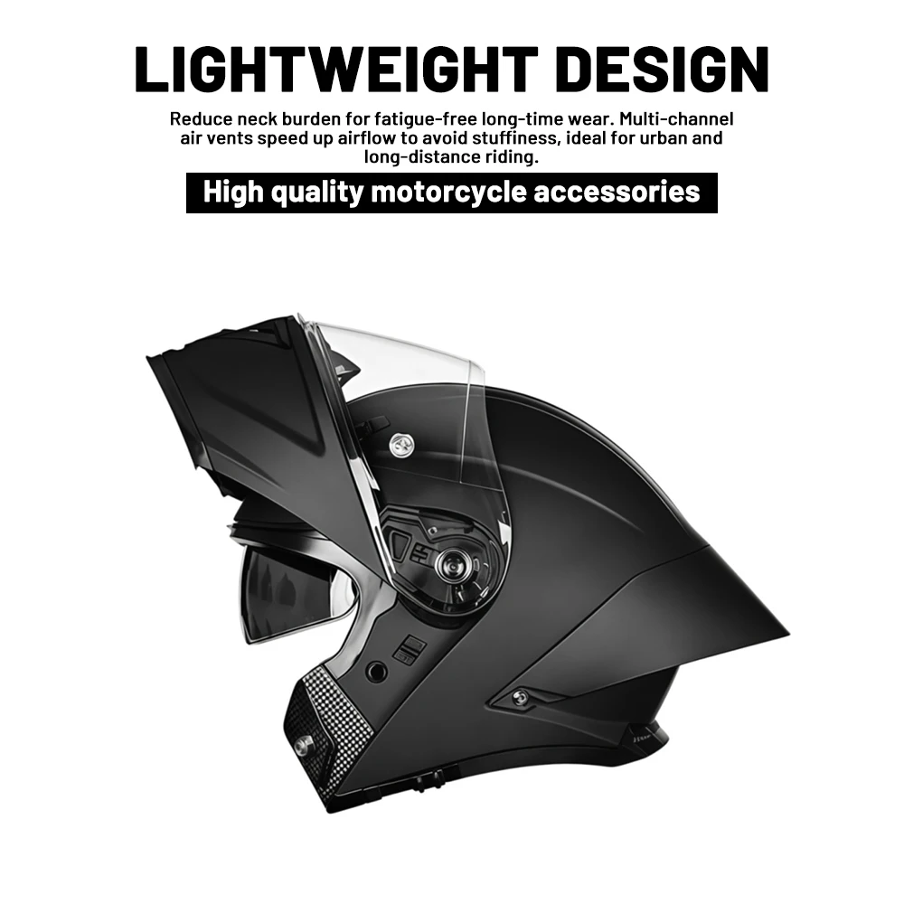Modular Flip Up Helmet DOT Certified Dual Visor Retractable Sun Shield - Motorbike Street Touring Helmets for Men Women Adults