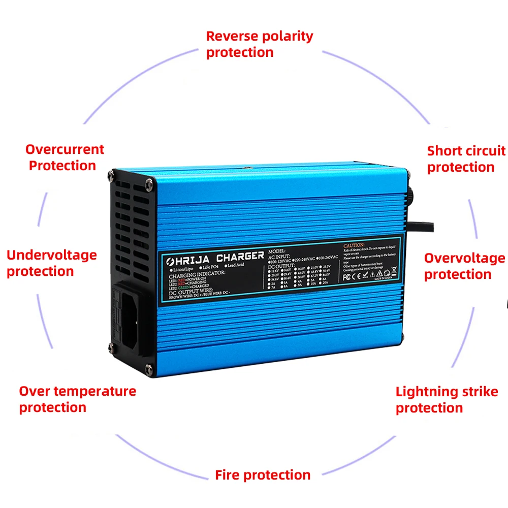 54.6v 5a Charger Smart Aluminum Case Is Suitable For 13s 48.1V Outdoor Lithium Ion Battery Car Balance Car Safe And Stable 48V