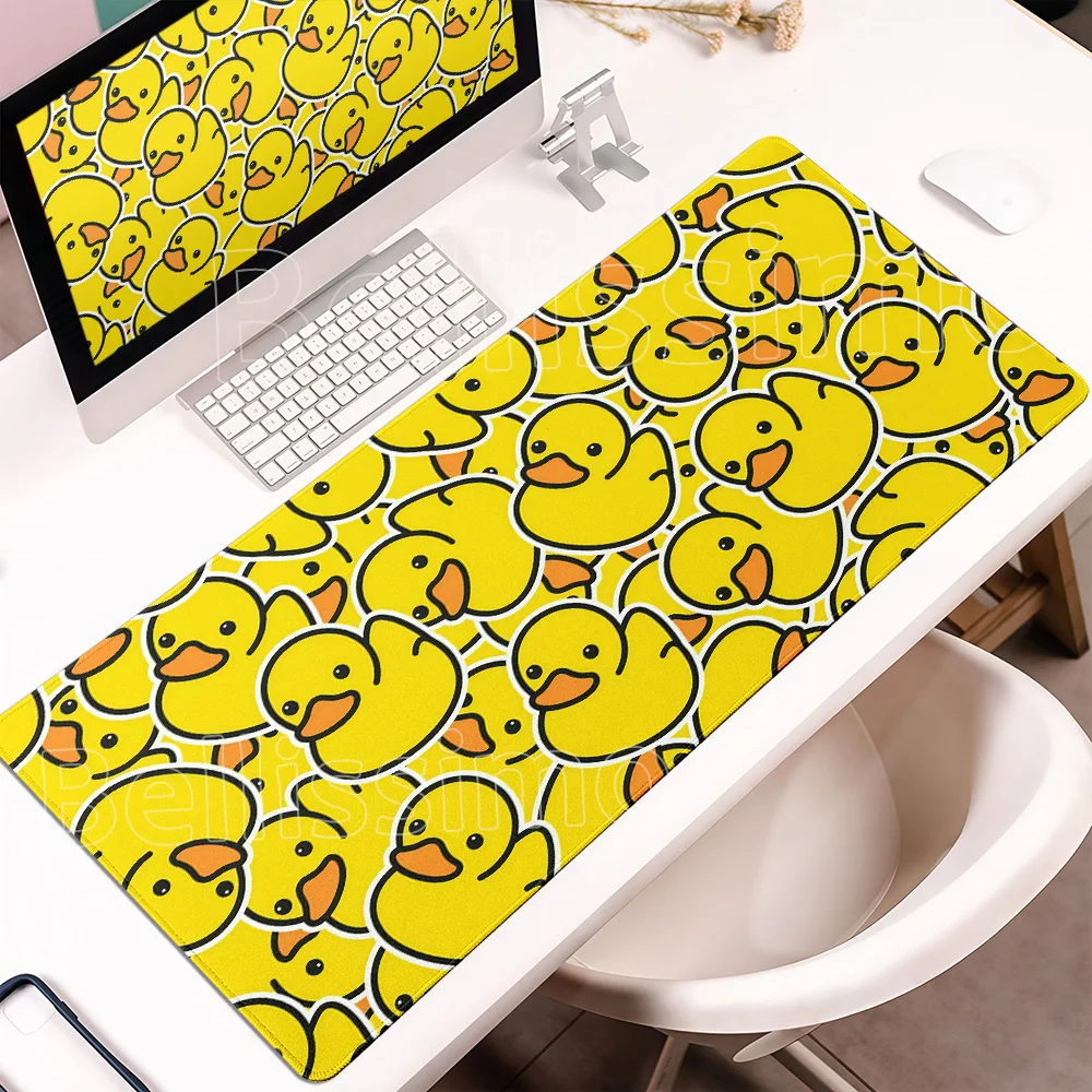 Cute Little Duck Gamer Mouse Pads Cartoon Chick Desk Pad Large Computer Mousepad Locking Edge Keyboard Rubber Office Accessories