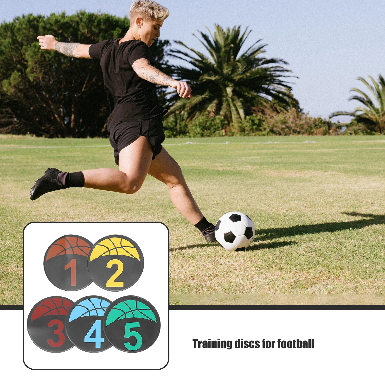 1 conjunto de equipamentos de treinamento de futebol, discos numéricos de pvc, marcadores ágiles duráveis para exercícios de futebol, equipamento de treinamento de futebol