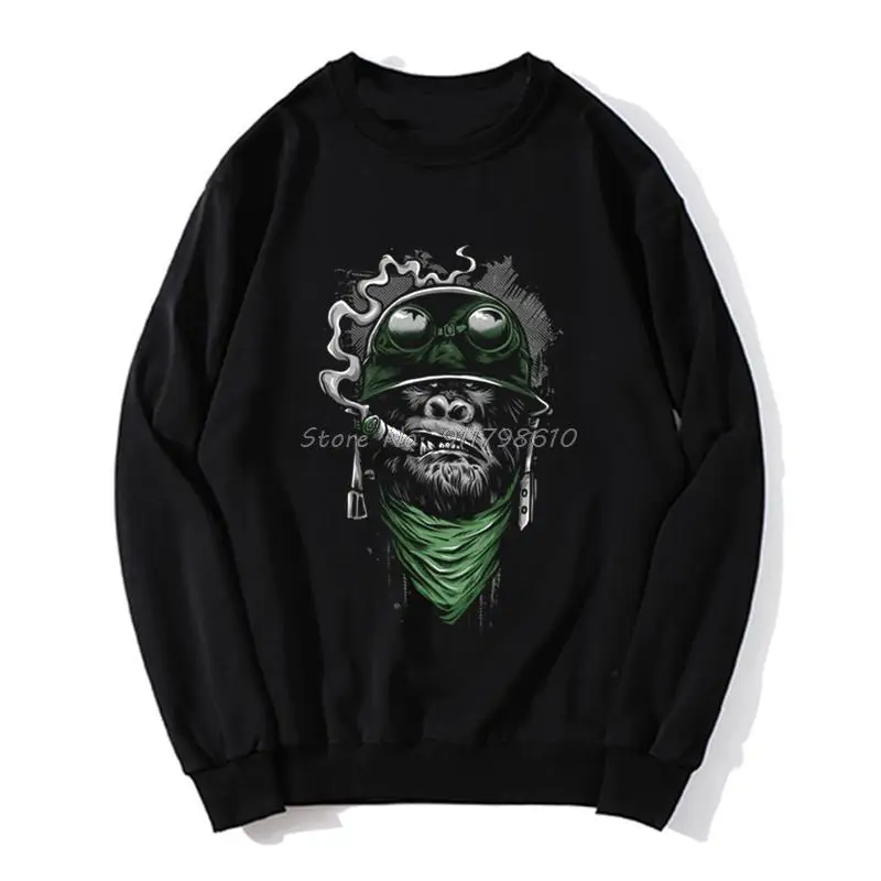 Biker Hoodie Gorilla Monkey Motorcycle Chopper Bobber Old School Men'S Men New Cotton Print Plain Hoodies sweater streetwear