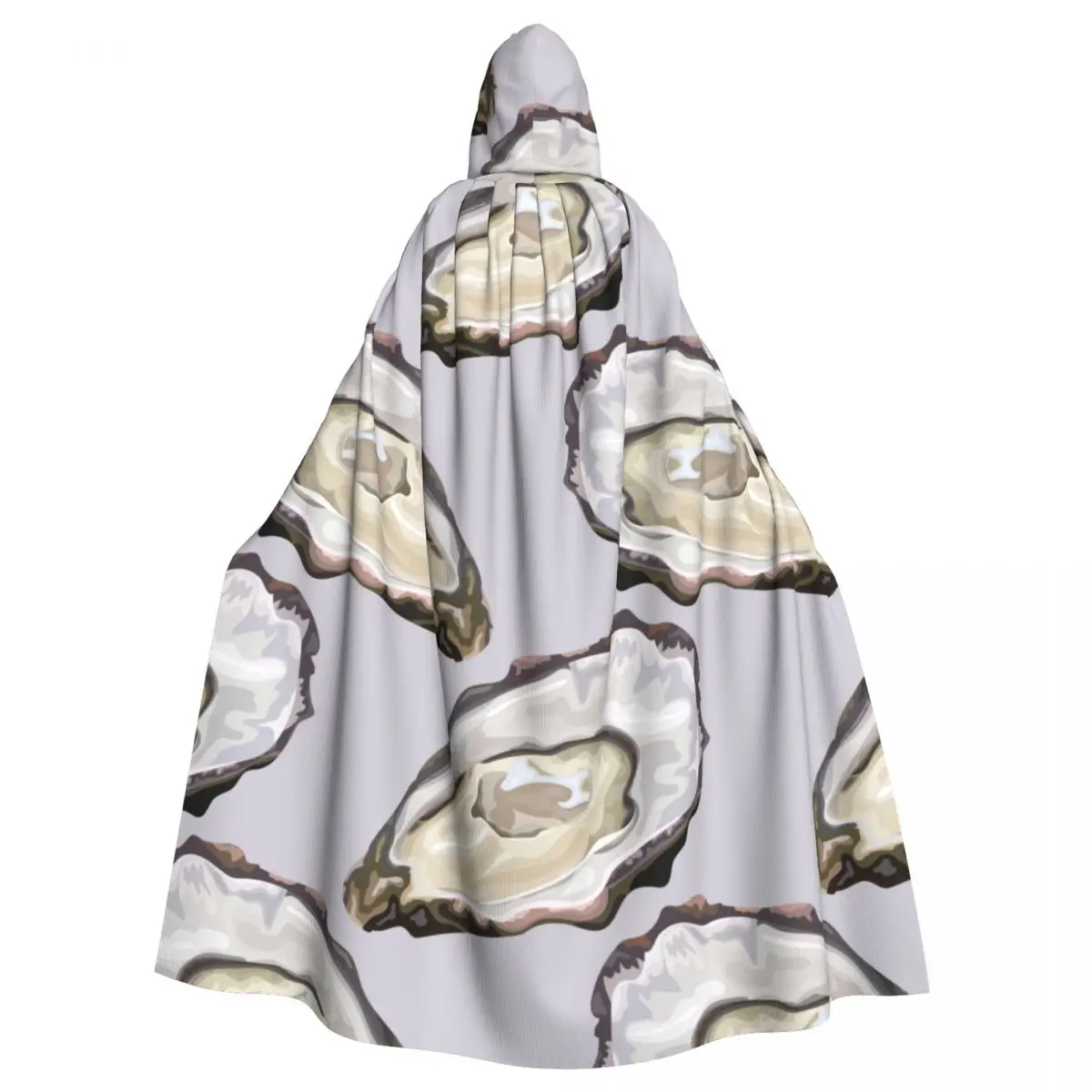 Adult Halloween Tasty Oysters Cloak Cape Hooded Medieval Costume Full Length Dress Coat