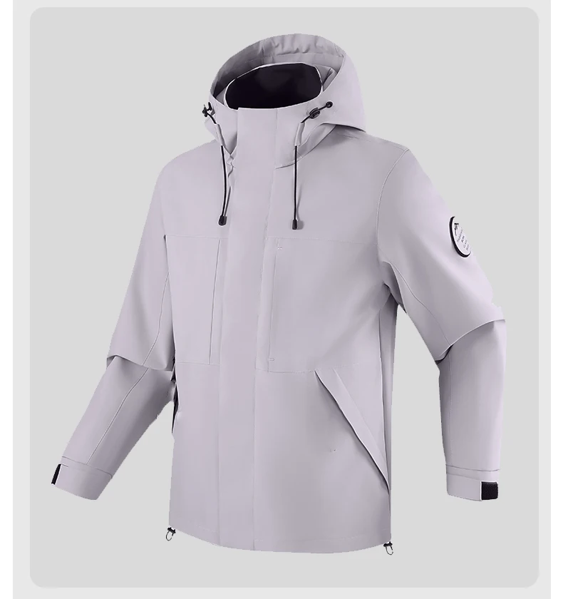 LNGXO Wasserdichte Windjacke für Damen und Herren, Outdoor-Sport, winddichte, einlagige Jacke, Wander-, Trekking-, Bergsteiger-Regenjacke – Detail 14