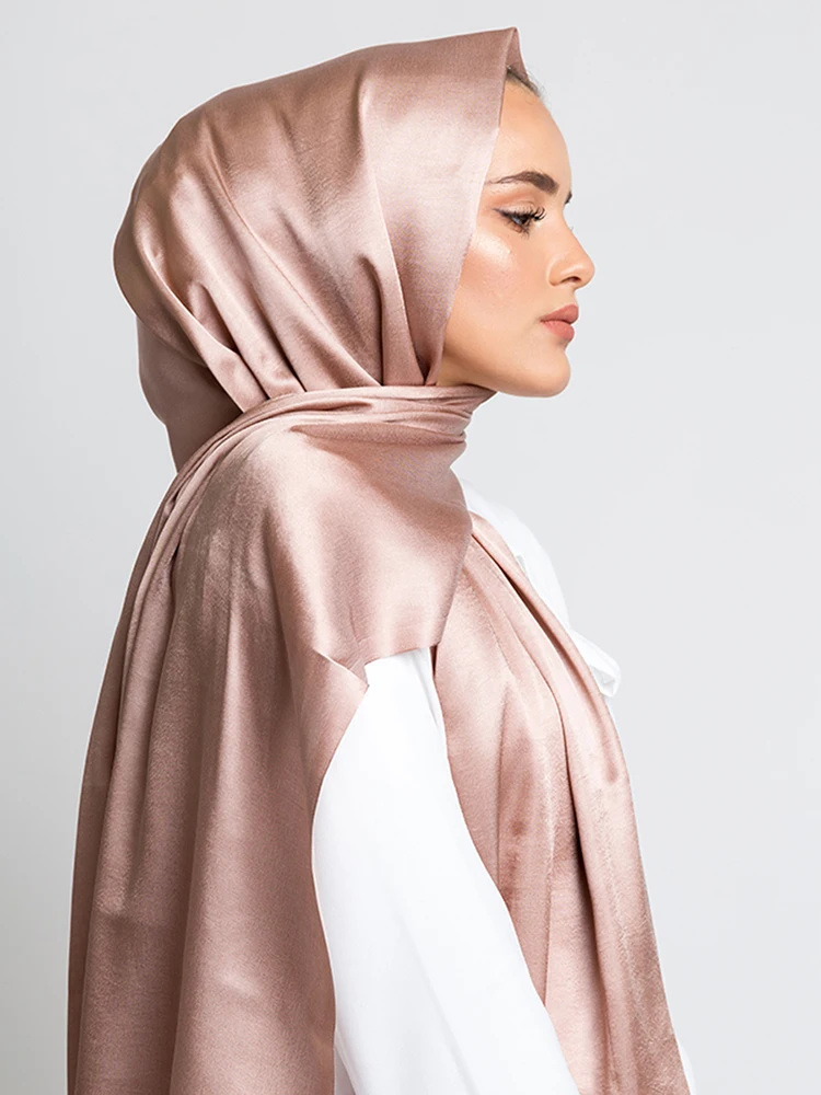 Silk Satin Hijab Scarf Muslim Women Veil Headwraps Shawls Islam Silk Headscarf Muslim Fashion Islam Clothing Ramadan