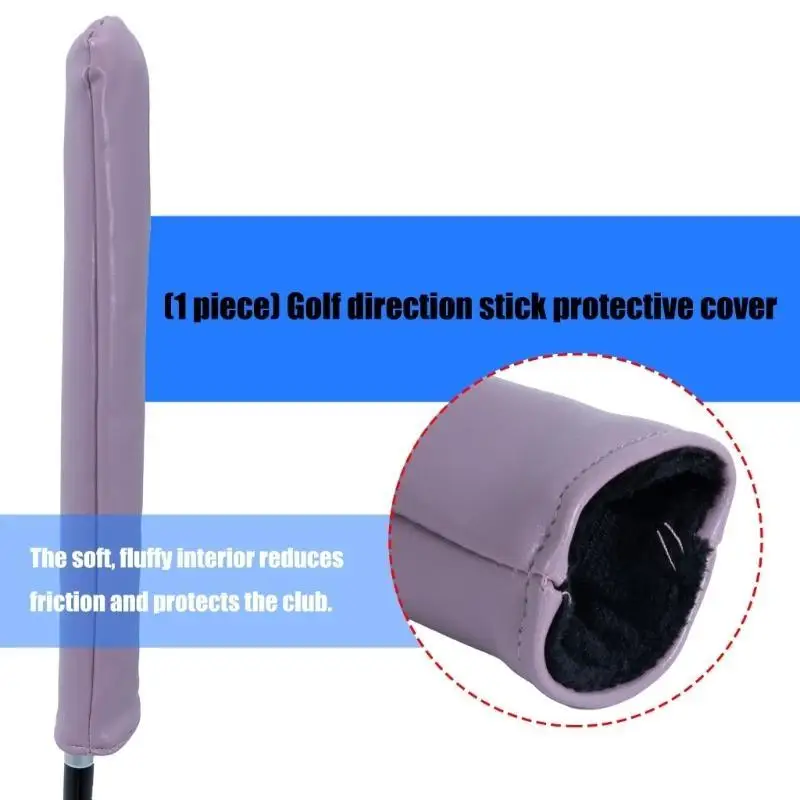 Simple Golf Alignment Stick Cover PU Leather Alignment Stick Headcover Holder Golf Accessories for Women and Men