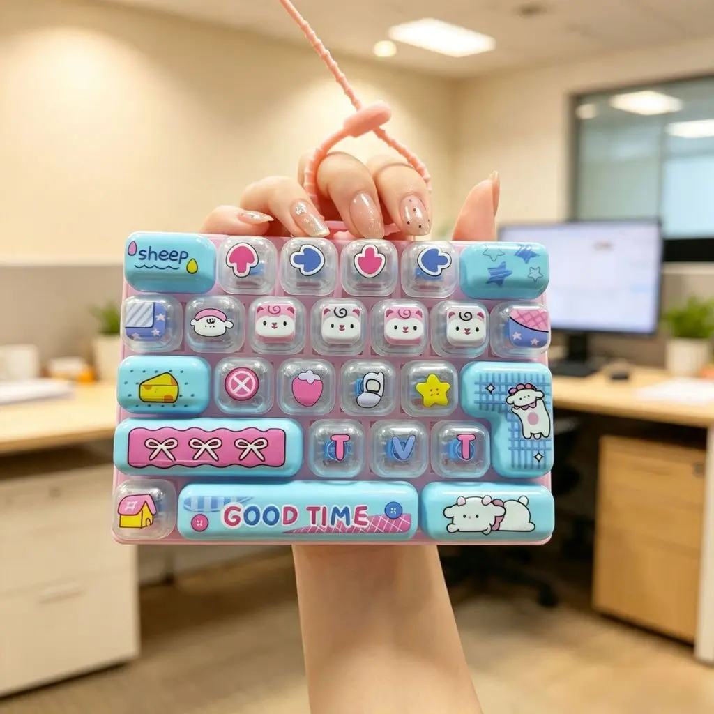 NEW Keycap Clicker Key Cap Keychain Keyboard Key Caps Stress Releasing Charm Keychain Gifts 26-keycap Giant Keycap Gifts