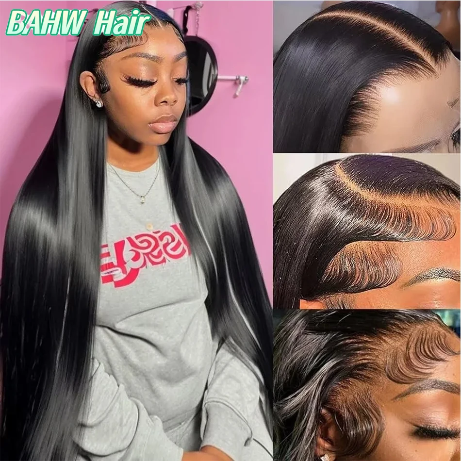 

Бразильский парик из натуральных волос 4x4 с прямым кружевным фронтом, 8-30 дюймов, предварительно выщипанные пряди, 13x4 кружевной фронтальный парик для чернокожих женщин