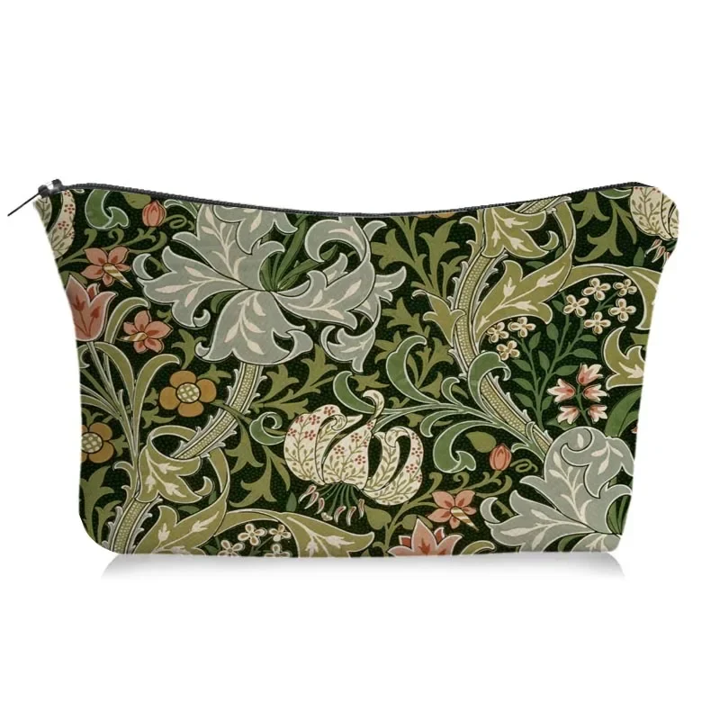 William Morris Makeup Pencil Case Gift for Girls Stationery Supplies Storage Bags Travel Toiletry Pouch