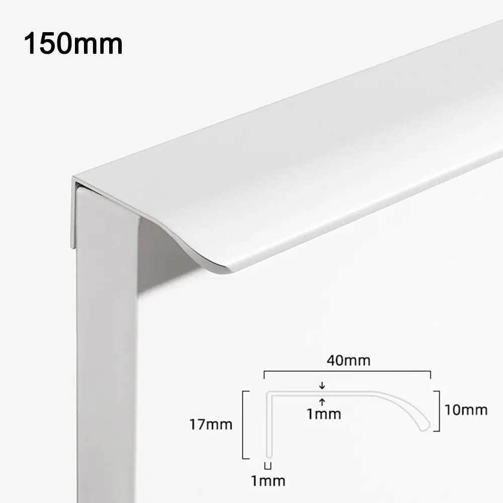 Replacement Kitchen Edge Finger Pull Aluminum Hardware Drawer Pulls Concealed Hidden Bar Pulls
