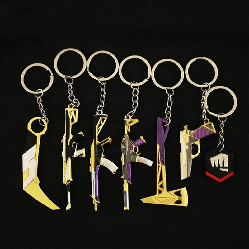 

Riot Games Valorant Keychain Karambit AK M4 Samurai Dagger Weapon Model Metal Key Ring Bag Pendant llaveros Jewelry Wholesale