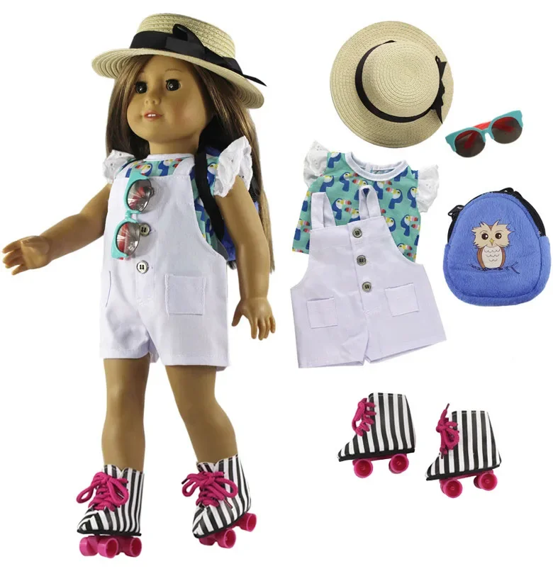 

Newest Fashion Doll Clothes Skating Set Toy Clothing for 18 inch American Doll Casual Clothes Many Style for Choice