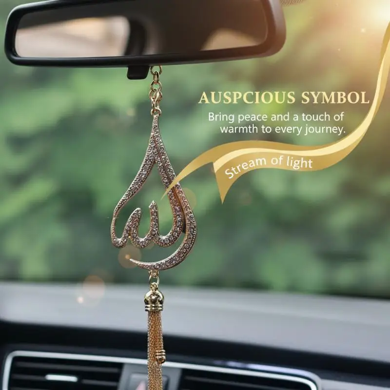 New 1 Piece Of Droplet Shaped Metal Rhinestone Inlaid Car Ornament Car Rearview Mirror Decoration