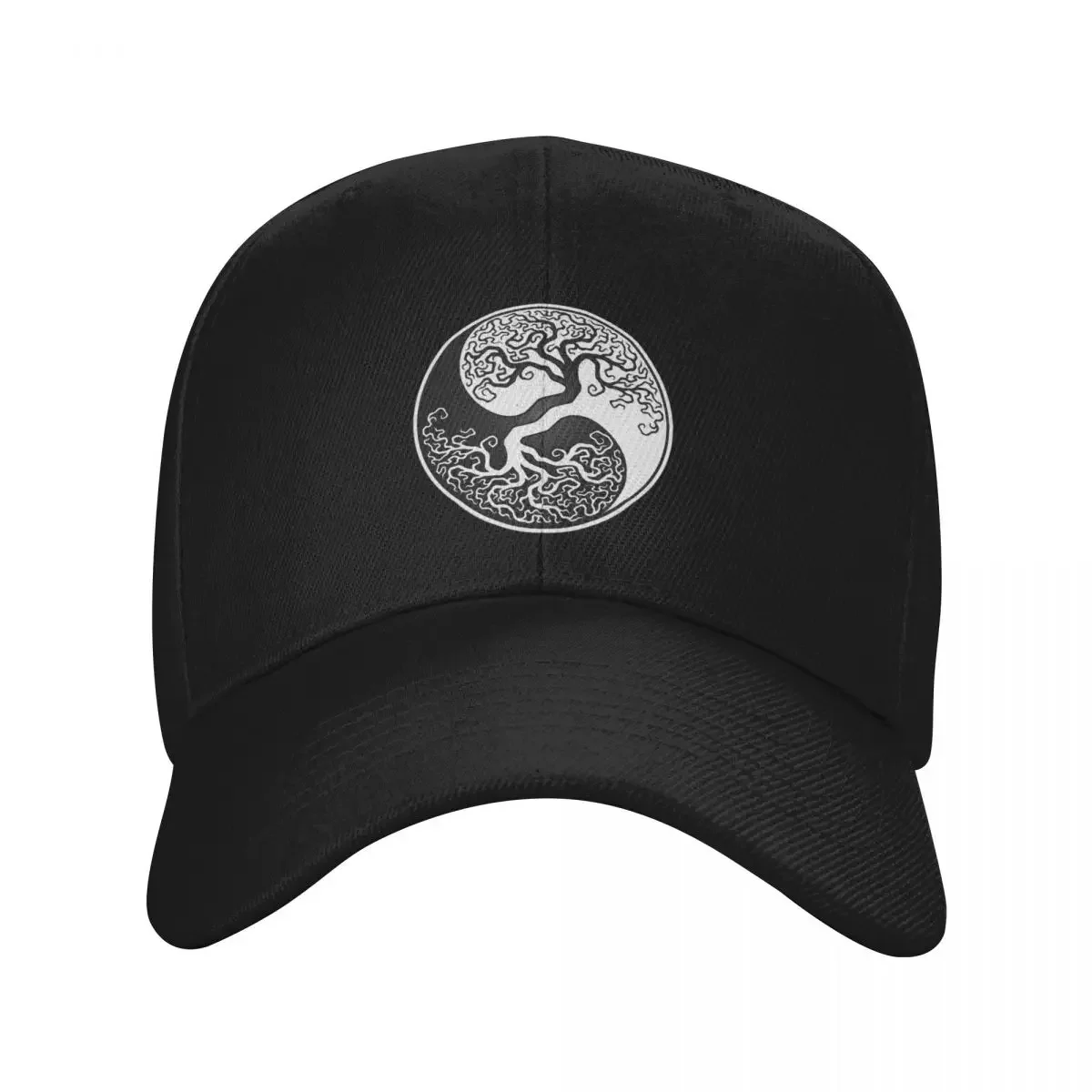 White and Black Tree of Life Yin Yang Baseball Cap tea Hat men's big size hat black Sun Hats For Women Men's