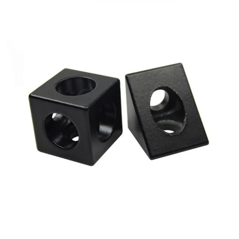 Conector de esquina de ángulo de ranura en V, soporte de ángulo de 90 grados, negro para openbuilds 2020, perfil de aluminio, piezas de bricolaje de impresora 3D CNC, 1/4 Uds.