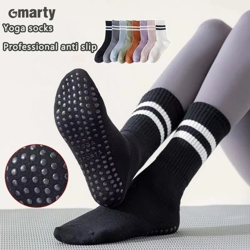 

Yoga Socks Non-slip Silicone Fitness Socks Cotton Mid-tube Stockings Yoga Pilates Gym Floor Sports Socks Indoor Sportswear