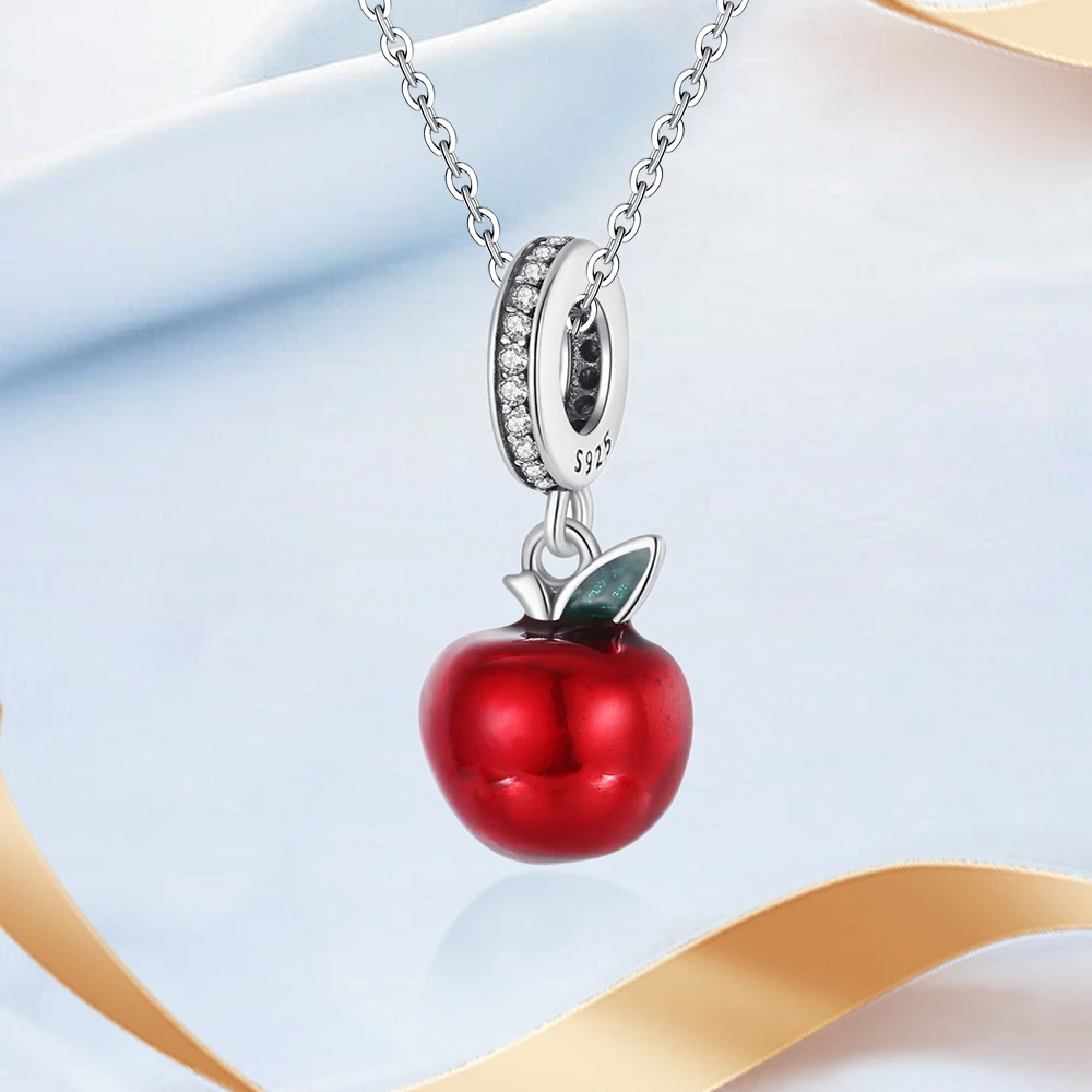 Fruit Series 925 Sterling Silver Guava Cherry Apple Strawberry Pineapple Bead Pendant Fit DIY Bracelet Necklace Birthday Gifts