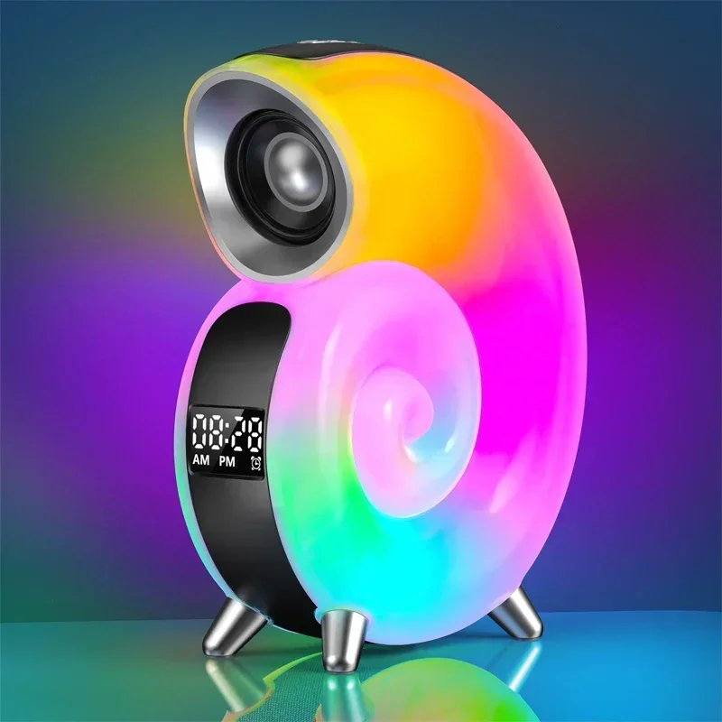 Bluetooth Speaker App Control RGB LED Night Light Lamp Alarm Clock Wireless Loudspeaker Music HiFi Stereo Sound Subwoofer Gift