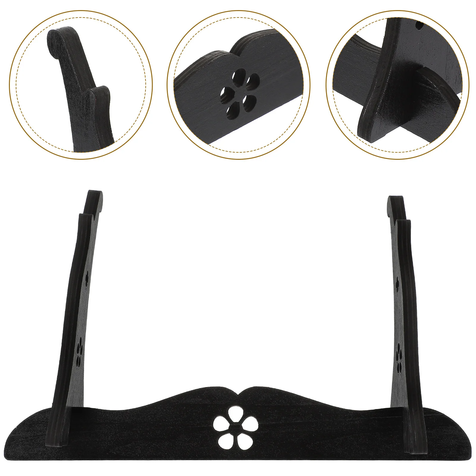 플루트 디스플레이 랙 나무로 된 2단 검 스탠드 데스크탑 오거나이저 검 컬렉션 보관 홀더 브래킷